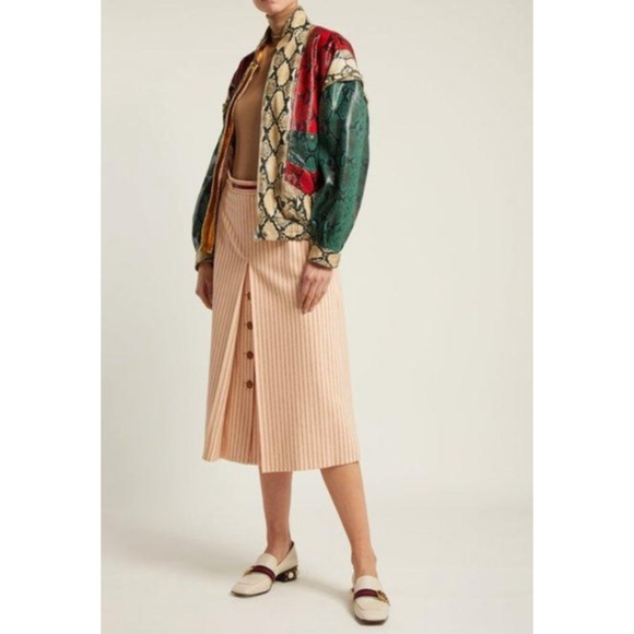 Gucci Snakeprint Python Tricolor Convertible Designer Jacket/ Vest - Picture 14 of 15